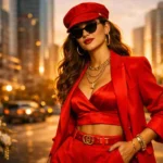 red outfit captions for instagram