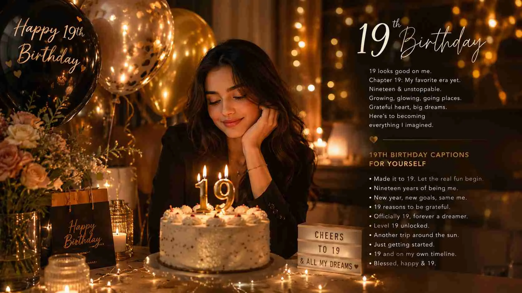 19th birthday captions for yourself