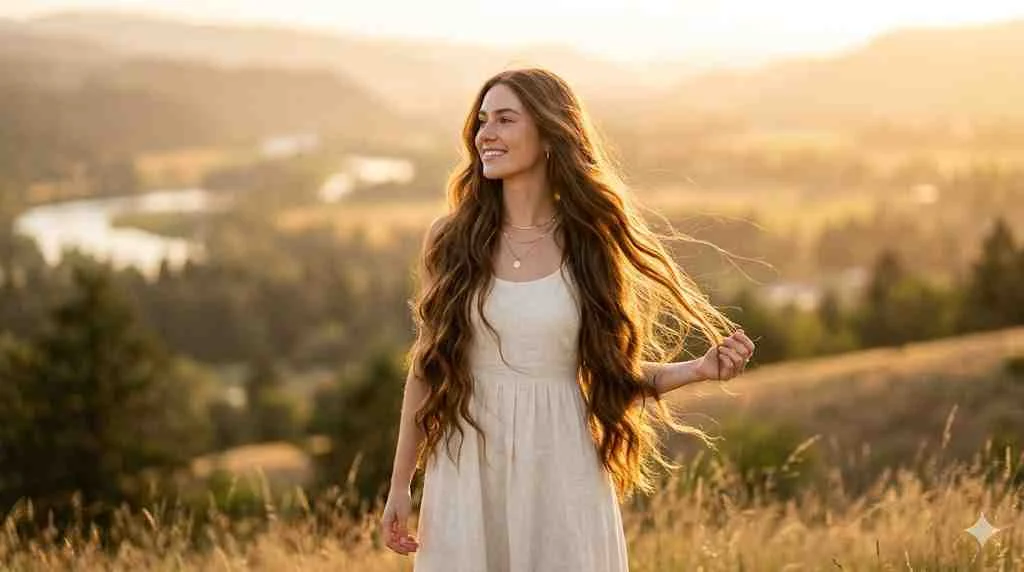 captions for long hair