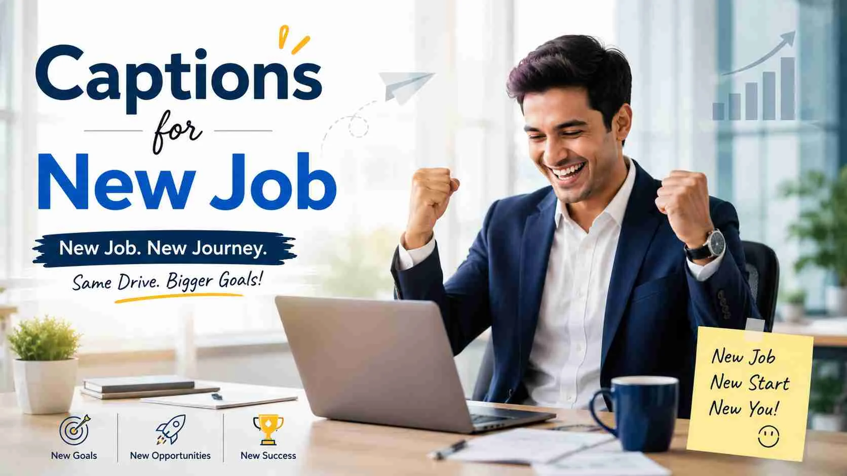 captions for new job
