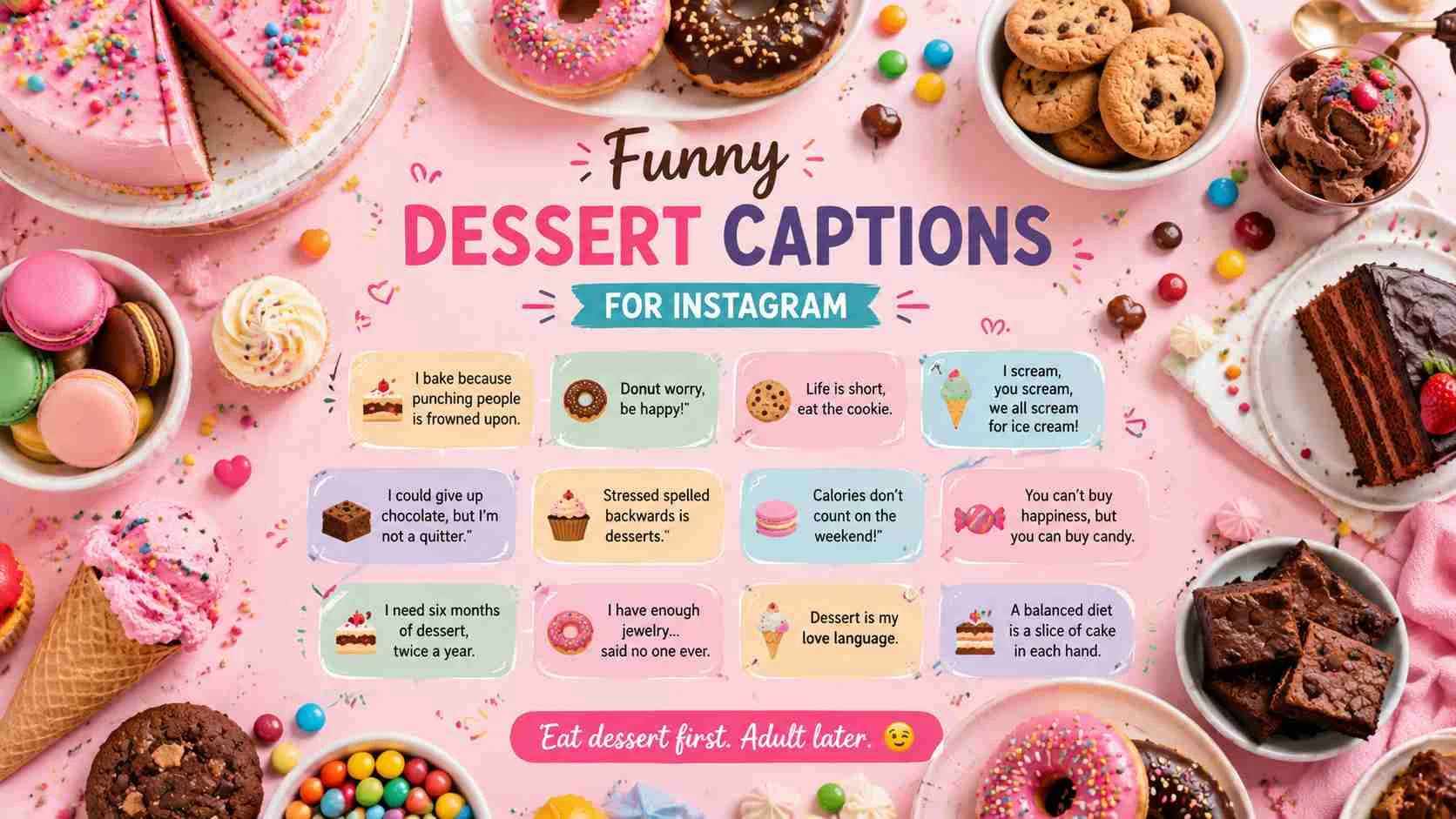 funny dessert captions for instagram