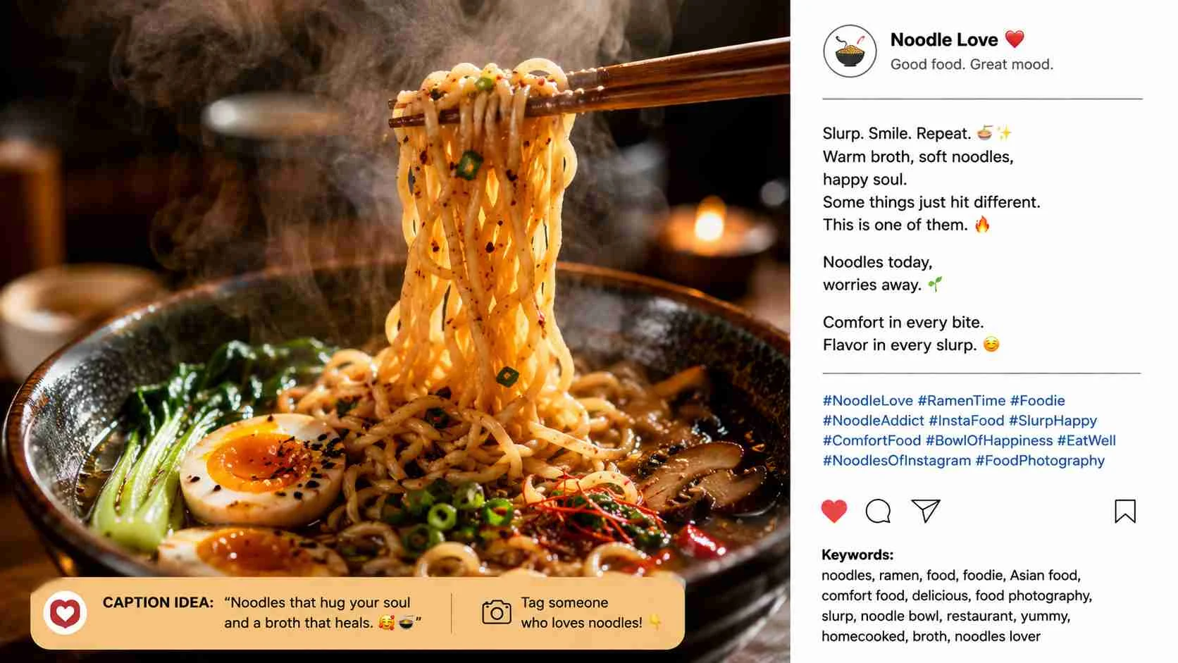 noodles captions for instagram