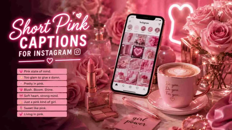 short pink captions for instagram