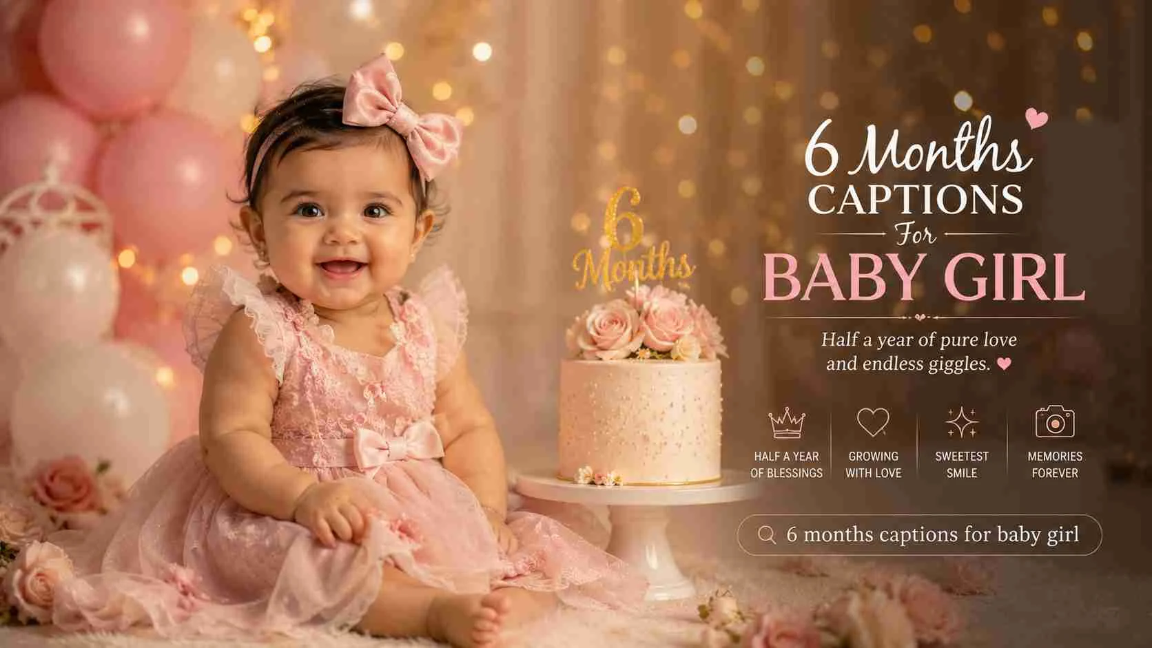 6 months captions for baby girl