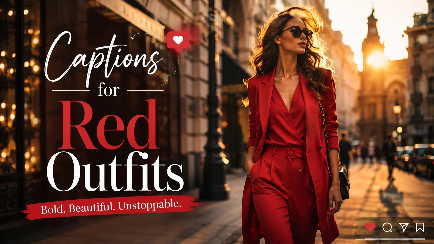 captions for red outfits