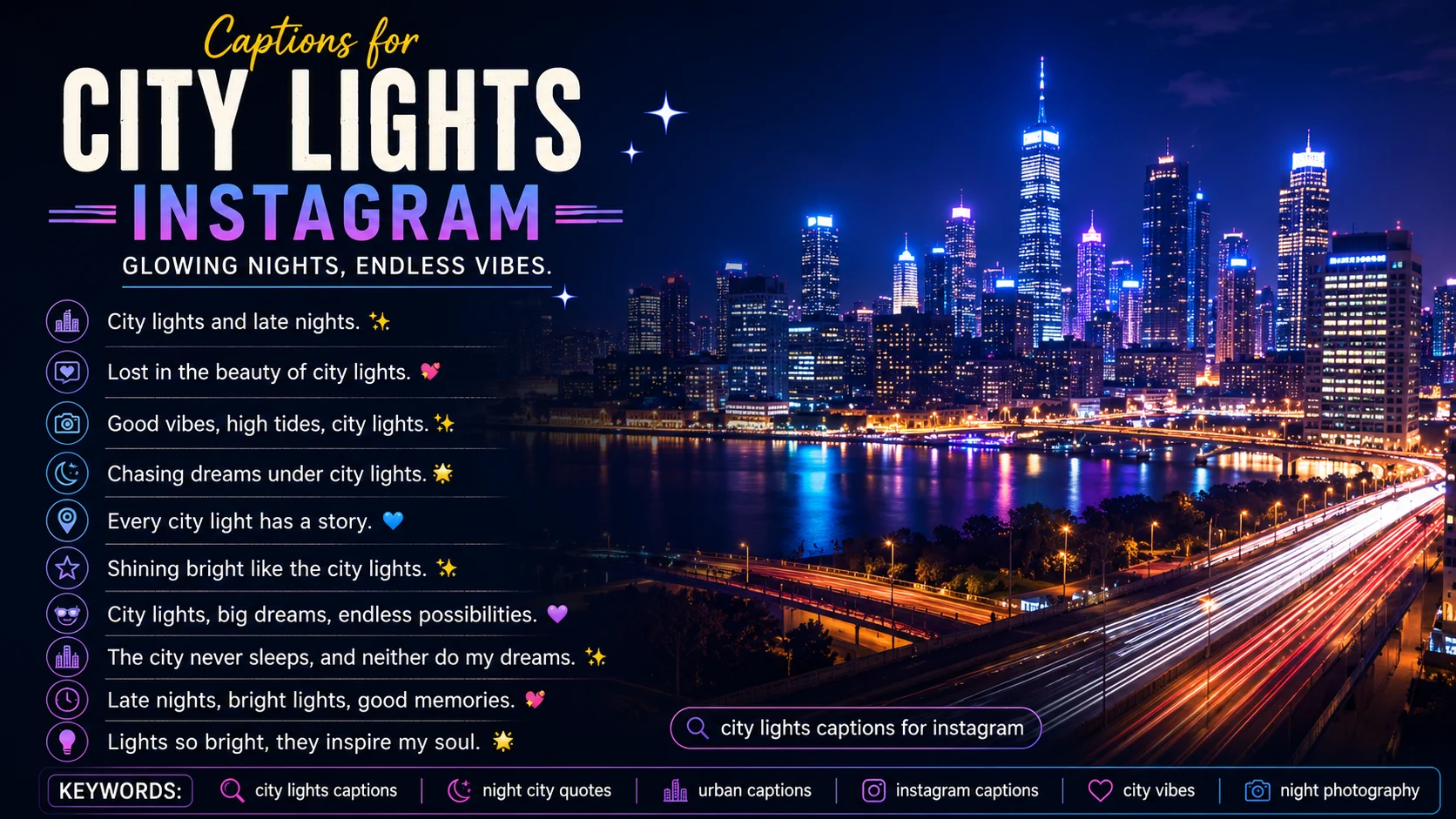 city lights captions for instagram