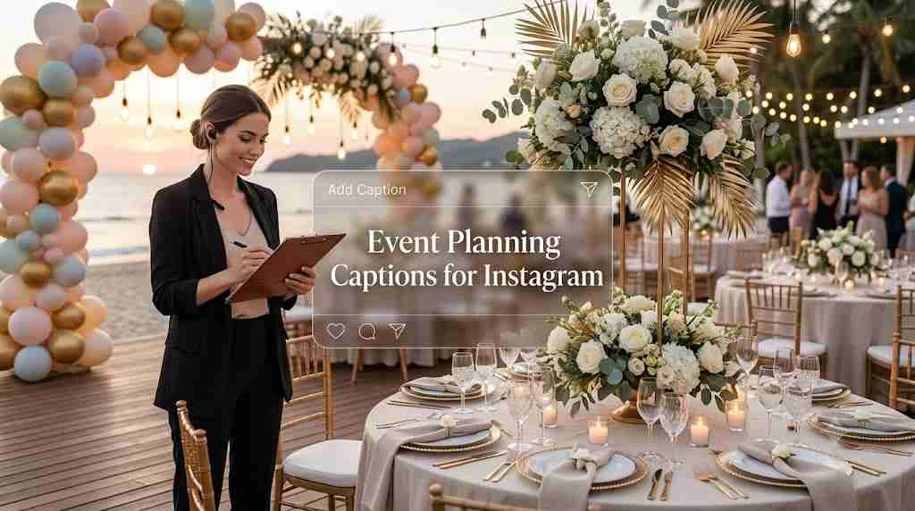 event planning captions for instagram