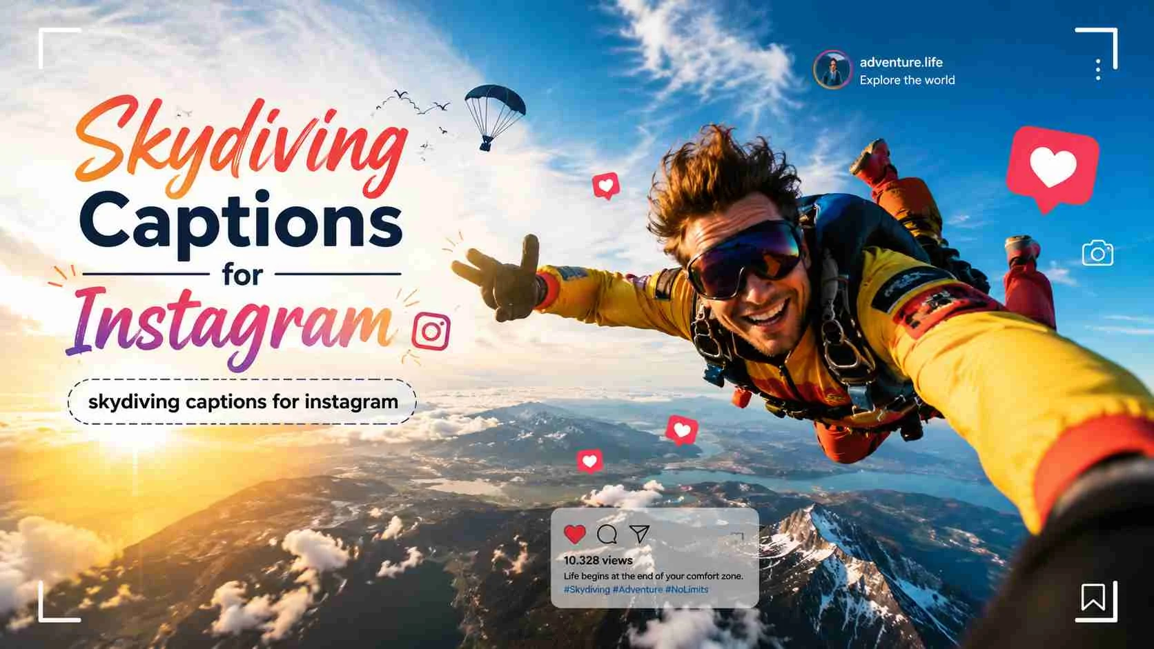skydiving captions for instagram