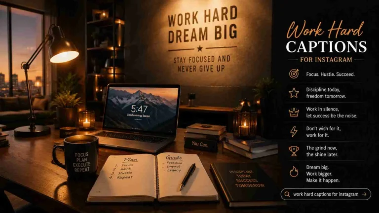 work hard captions for instagram